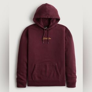 Hollister Co. Men’s Embroidered Logo Hoodie Burgundy